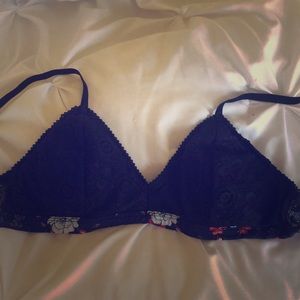 Blue Flora Lace Bra